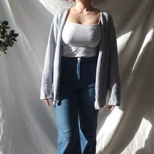 Blue Knitted Sweater Cardigan